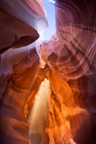 Sunlight beams inside Antelope Canyon, Arizona